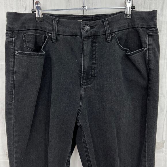 Seven7 Size 16 (36x29) Short Tummyless High Rise Skinny Jeans Black Stone Wash - Picture 4 of 13